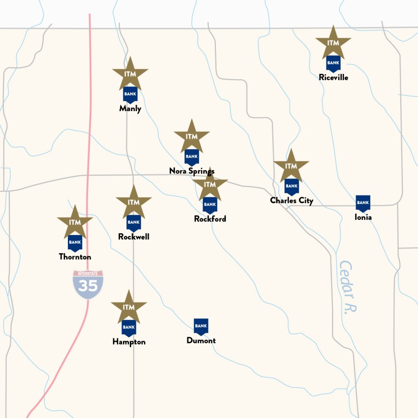 Map of First Security locations.