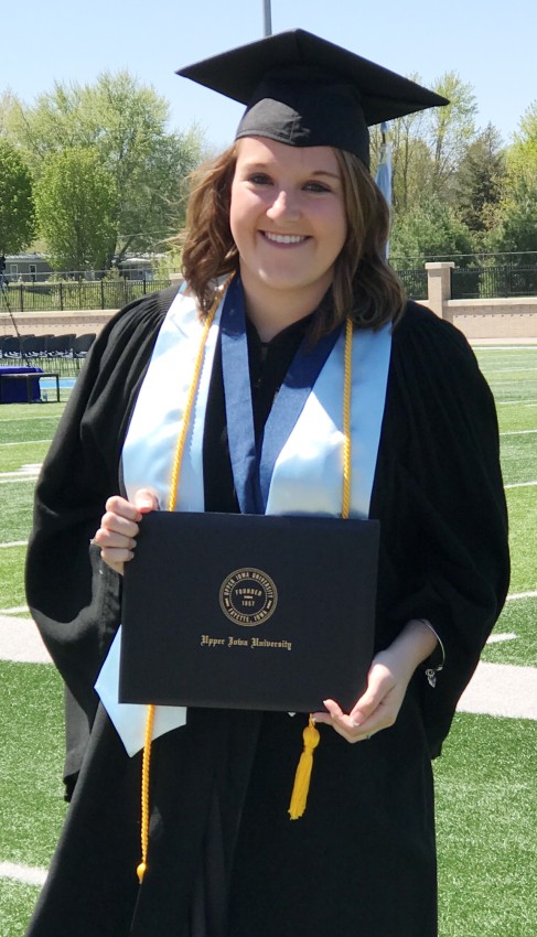 Kelsey receiving her Bachelor of Science degree.