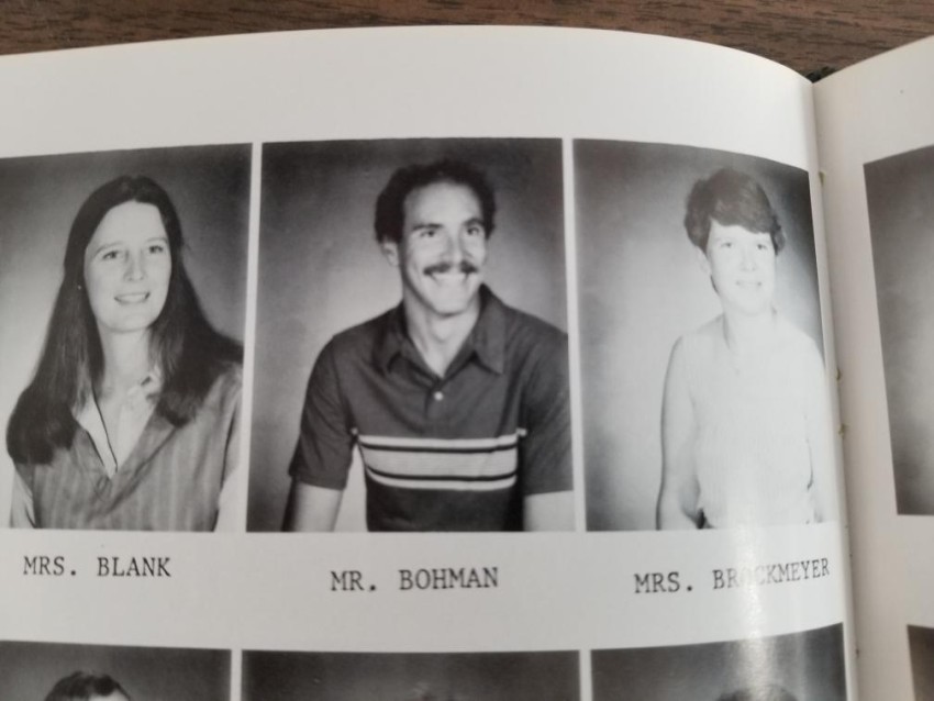 Randy’s yearbook photo as a teacher.